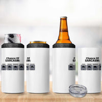 Funny Sarcastic 4 in 1 Can Cooler Tumbler Chance Of Sarcasm Forecast Weather - Wonder Print Shop