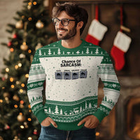 Funny Sarcastic Ugly Christmas Sweater Chance Of Sarcasm Forecast Weather - Wonder Print Shop