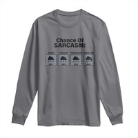 Funny Sarcastic Long Sleeve Shirt Chance Of Sarcasm Forecast Weather - Wonder Print Shop