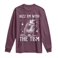 Funny Autism Opossum Long Sleeve Shirt Rizz Em With The Tism Meme Autistic ASD