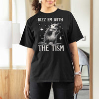 Funny Autism Opossum T Shirt For Women Rizz Em With The Tism Meme Autistic ASD