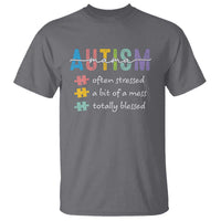 Blessed Autism Mama T Shirt Often Stressed A Bit of A Mess Totally Blessed