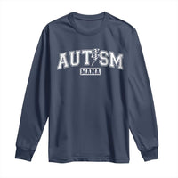 Autism Mama Lightning Bolt Checkered Long Sleeve Shirt Autistic Mom Blessed