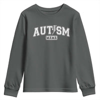 Autism Mama Lightning Bolt Checkered Youth Sweatshirt Autistic Mom Blessed