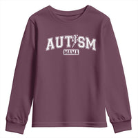 Autism Mama Lightning Bolt Checkered Youth Sweatshirt Autistic Mom Blessed