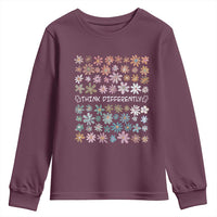 Autism Awareness Youth Sweatshirt Think Differently Neurodiversity Sped Teacher