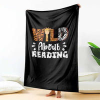 Wild About Reading Throw Blanket Cute Animal Print Reading Lover Kids Teachers