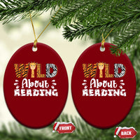 Wild About Reading Ceramic Ornament Cute Animal Print Reading Lover Kids Teachers