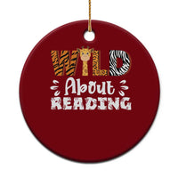 Wild About Reading Ceramic Ornament Cute Animal Print Reading Lover Kids Teachers