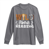 Wild About Reading Long Sleeve Shirt Cute Animal Print Reading Lover Kids Teachers
