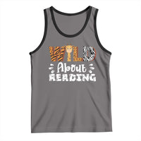 Wild About Reading Tank Top Cute Animal Print Reading Lover Kids Teachers
