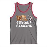 Wild About Reading Tank Top Cute Animal Print Reading Lover Kids Teachers