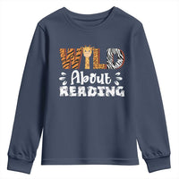 Wild About Reading Youth Sweatshirt Cute Animal Print Reading Lover Kids Teachers