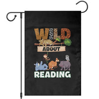 Wild About Reading Garden Flag Cute Animal Book Lover Kids Teachers
