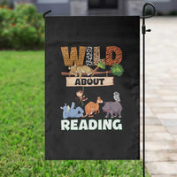 Wild About Reading Garden Flag Cute Animal Book Lover Kids Teachers