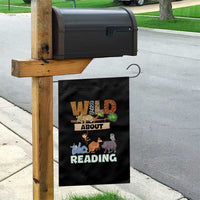 Wild About Reading Garden Flag Cute Animal Book Lover Kids Teachers