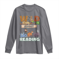 Wild About Reading Long Sleeve Shirt Cute Animal Book Lover Kids Teachers