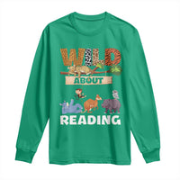 Wild About Reading Long Sleeve Shirt Cute Animal Book Lover Kids Teachers