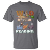 Wild About Reading T Shirt Cute Animal Book Lover Kids Teachers