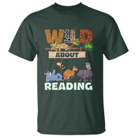 Wild About Reading T Shirt Cute Animal Book Lover Kids Teachers