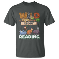 Wild About Reading T Shirt Cute Animal Book Lover Kids Teachers