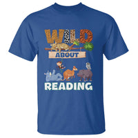 Wild About Reading T Shirt Cute Animal Book Lover Kids Teachers