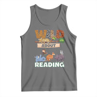 Wild About Reading Tank Top Cute Animal Book Lover Kids Teachers