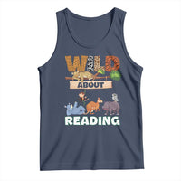 Wild About Reading Tank Top Cute Animal Book Lover Kids Teachers