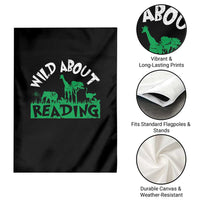 Wild About Reading Garden Flag Cute Safari Animal Reading Shirt Preschool Kindergarten