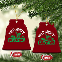 Wild About Reading Ceramic Ornament Cute Safari Animal Reading Shirt Preschool Kindergarten