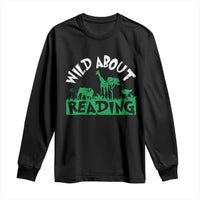 Wild About Reading Long Sleeve Shirt Cute Safari Animal Reading Shirt Preschool Kindergarten