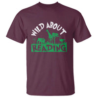 Wild About Reading T Shirt Cute Safari Animal Reading Shirt Preschool Kindergarten