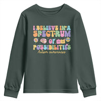 I Believe In A Spectrum Of Possibilities Autism awareness Youth Sweatshirt Neurodiversity SPED Teacher Gift