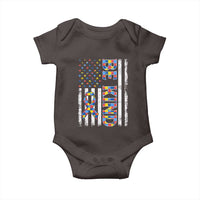 Be Kind Autism Baby Onesie USA flag Autistic Support