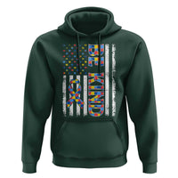 Be Kind Autism Hoodie USA flag Autistic Support