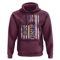 Be Kind Autism Hoodie USA flag Autistic Support