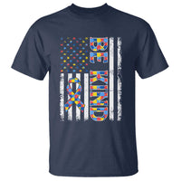 Be Kind Autism T Shirt USA flag Autistic Support