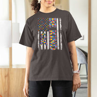 Be Kind Autism T Shirt For Women USA flag Autistic Support
