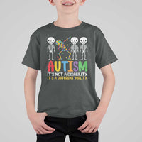 Autism Awareness T Shirt For Kid Skeleton Dabbing Autistic Kids