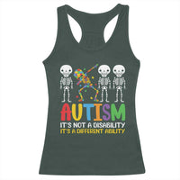 Autism Awareness Racerback Tank Top Skeleton Dabbing Autistic Kids