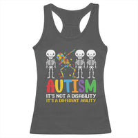 Autism Awareness Racerback Tank Top Skeleton Dabbing Autistic Kids