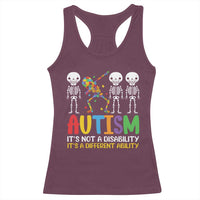 Autism Awareness Racerback Tank Top Skeleton Dabbing Autistic Kids