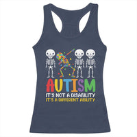 Autism Awareness Racerback Tank Top Skeleton Dabbing Autistic Kids