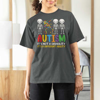 Autism Awareness T Shirt For Women Skeleton Dabbing Autistic Kids