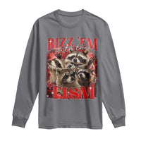 Autism Funny Long Sleeve Shirt Rizz Em With The Tism Meme Autistic Racoon