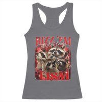 Autism Funny Racerback Tank Top Rizz Em With The Tism Meme Autistic Racoon