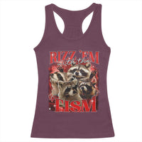 Autism Funny Racerback Tank Top Rizz Em With The Tism Meme Autistic Racoon