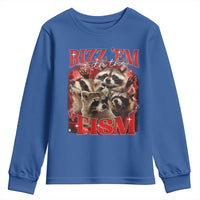Autism Funny Youth Sweatshirt Rizz Em With The Tism Meme Autistic Racoon