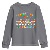 It’s Okay To Be Different Autism Awareness Youth Sweatshirt Autistic Cow Positivity Vibe