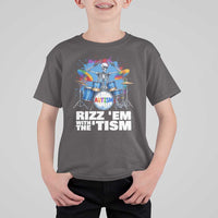 Autism Skeleton Meme T Shirt For Kid Rizz Em With The Tism Meme Autistic Drummer